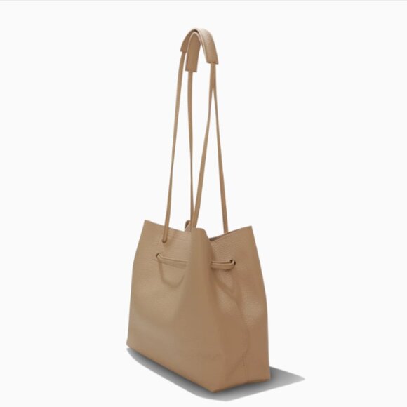 8 Other Reasons Vegan Leather Slouchy Bucket Bag  Tan Neutral Boho Slouchy - Picture 2 of 11